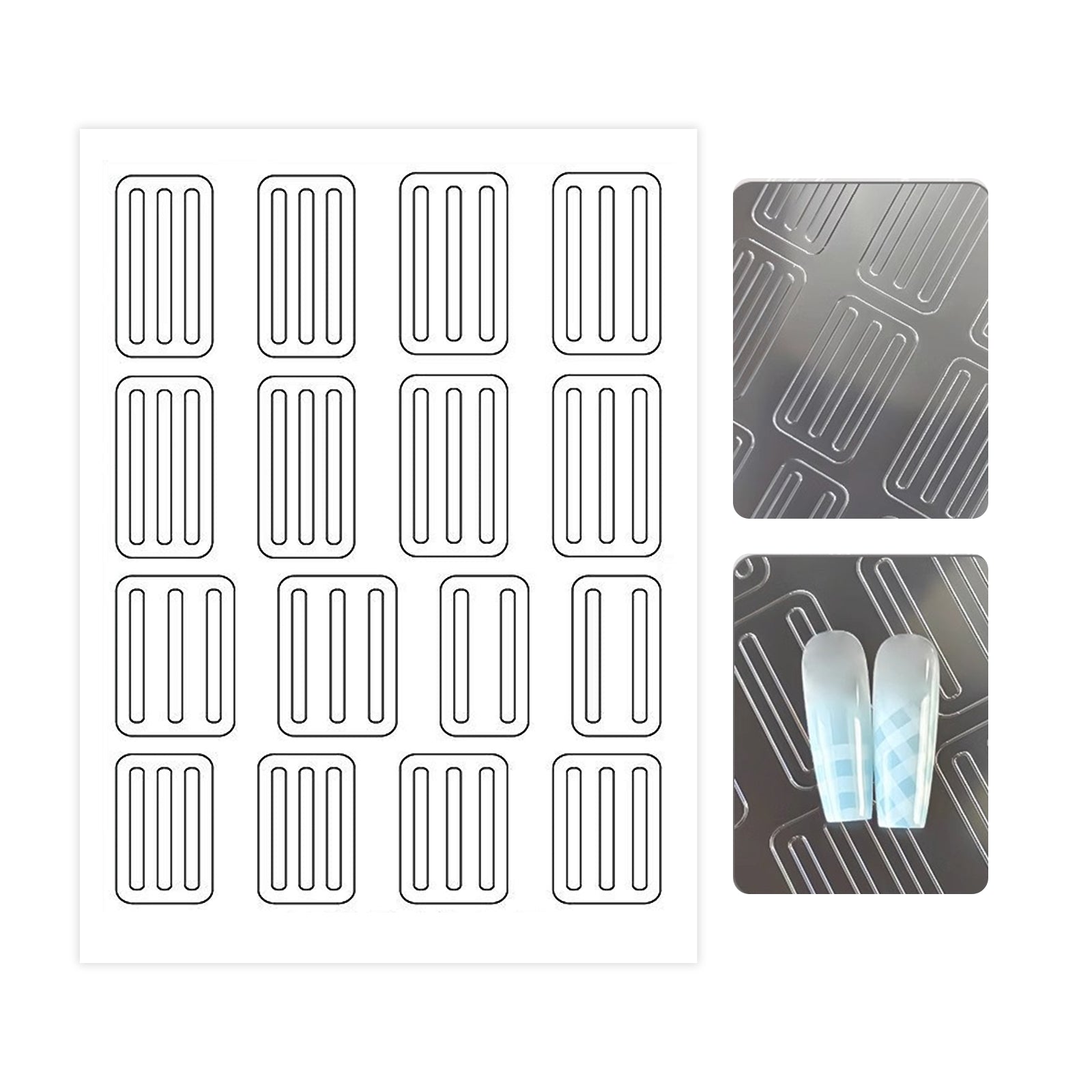 Hollow French Nail Stencil Sticker