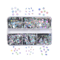 6 Grids Holographic Nail Sequins - Geometry