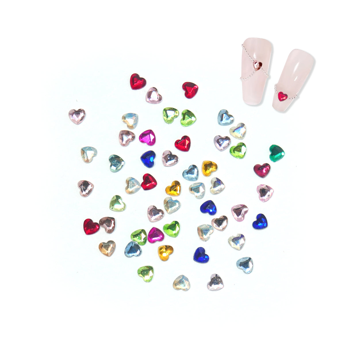 Heart Nail Rhinestone Charms
