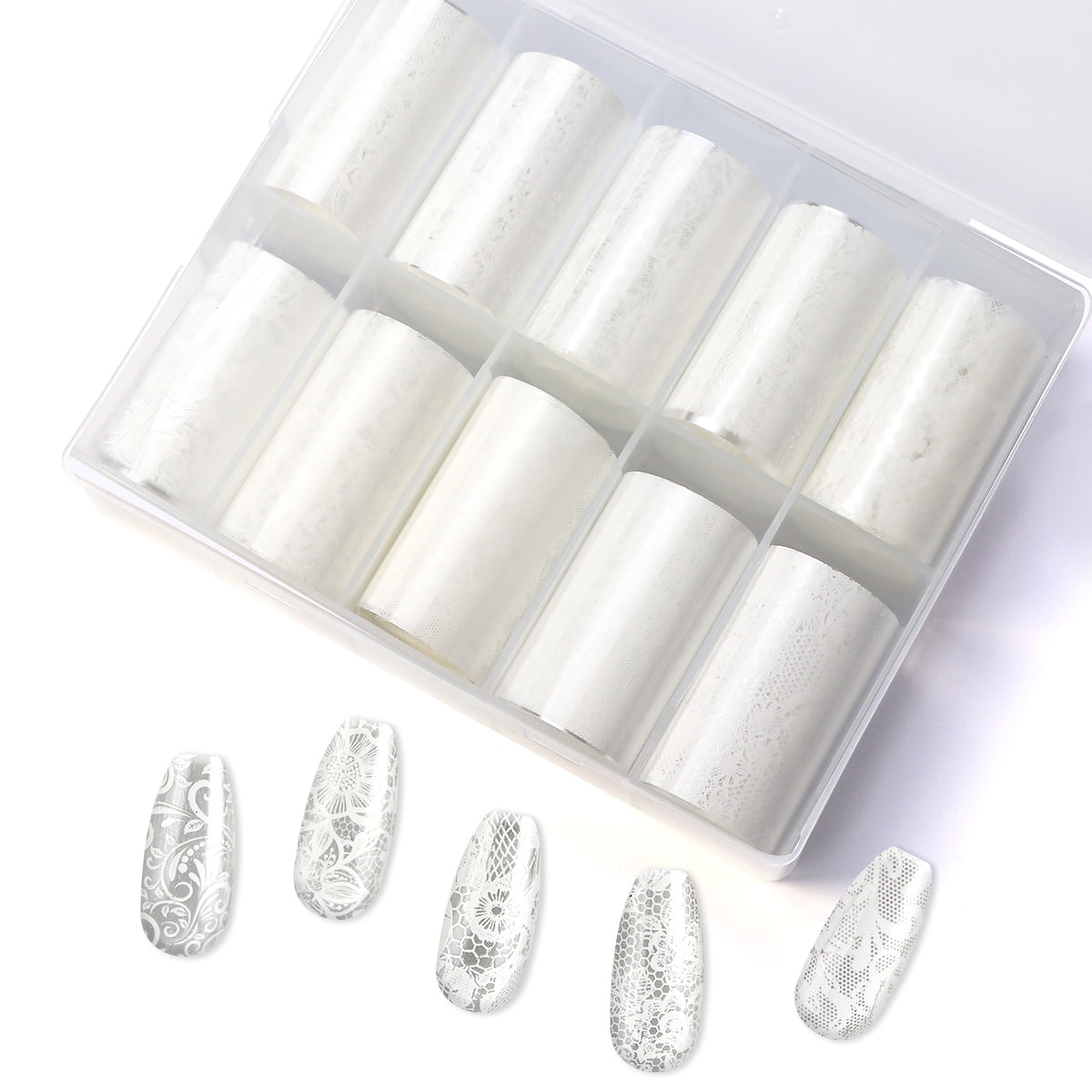Nail Transfer Foil - Lace (White)