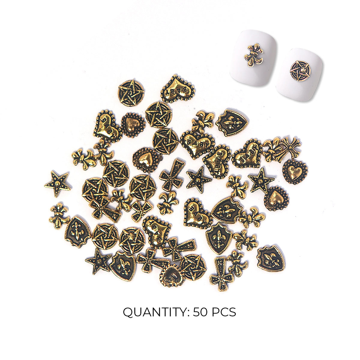 Metallic Cross Nail Art Charms