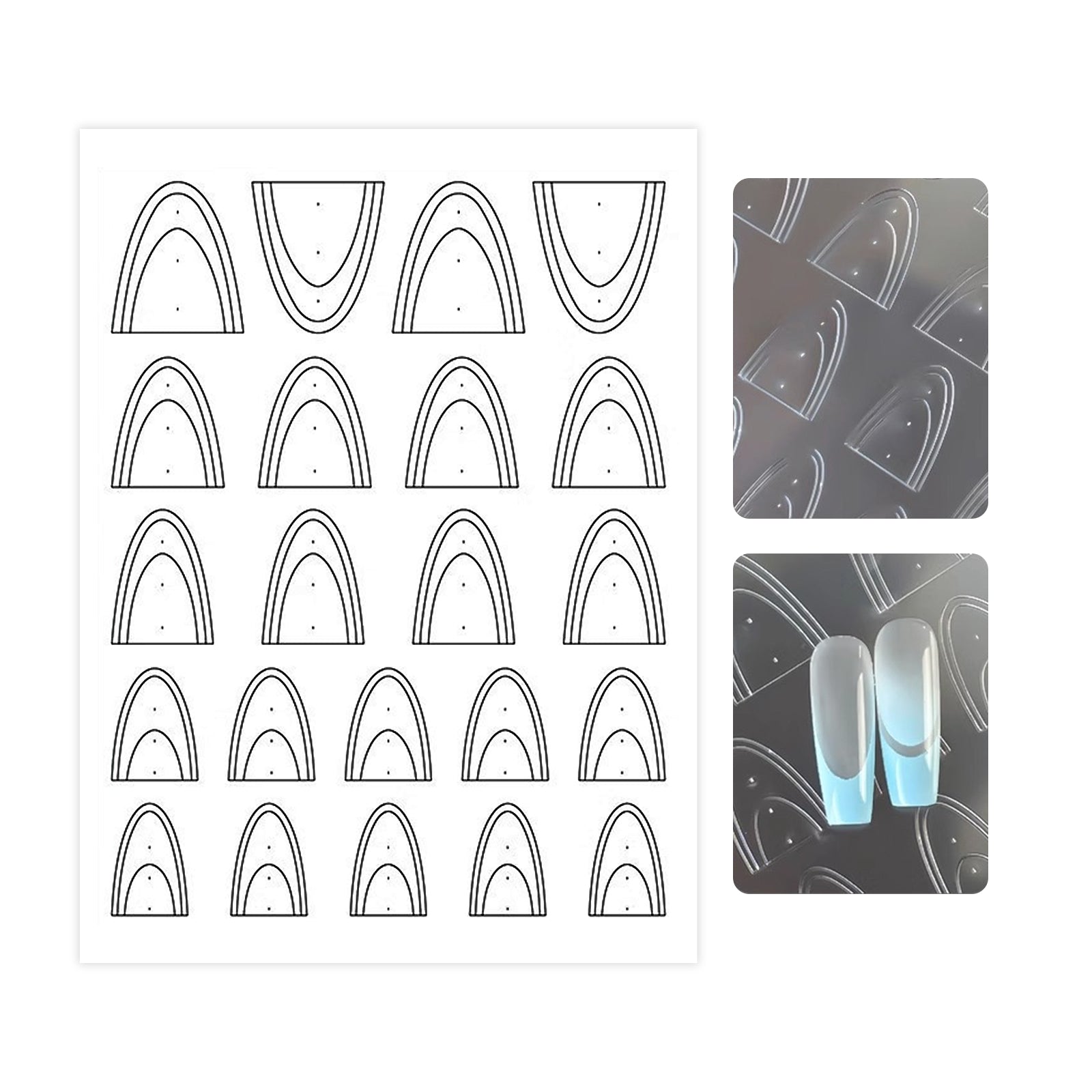 Hollow French Nail Stencil Sticker