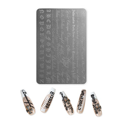 Nail Stamping Plate - Gothic Lettering