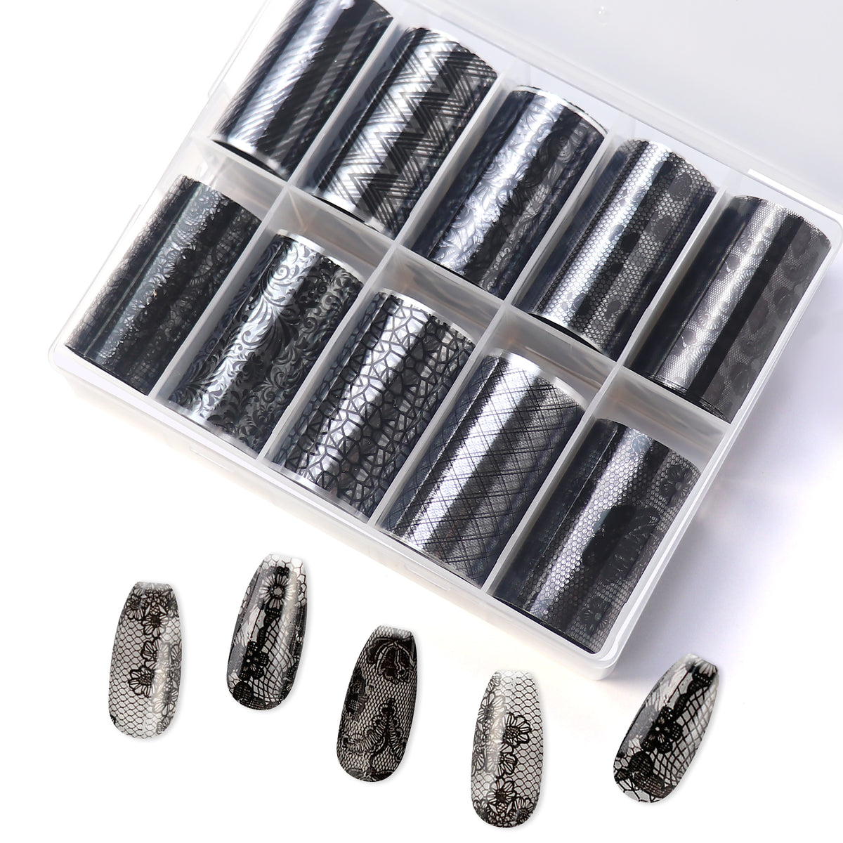 Nail Transfer Foil - Lace (Black)
