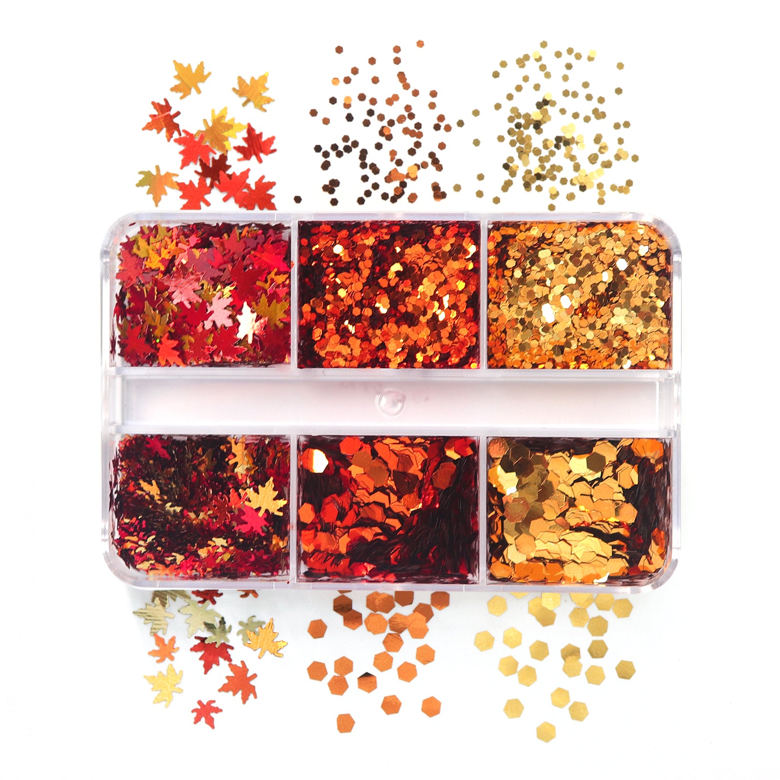 6 Grids Nail Glitters - Fall