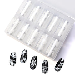 Nail Transfer Foil - Floral (White)