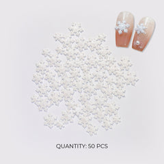 Snowflake Nail Charms - Pearl White