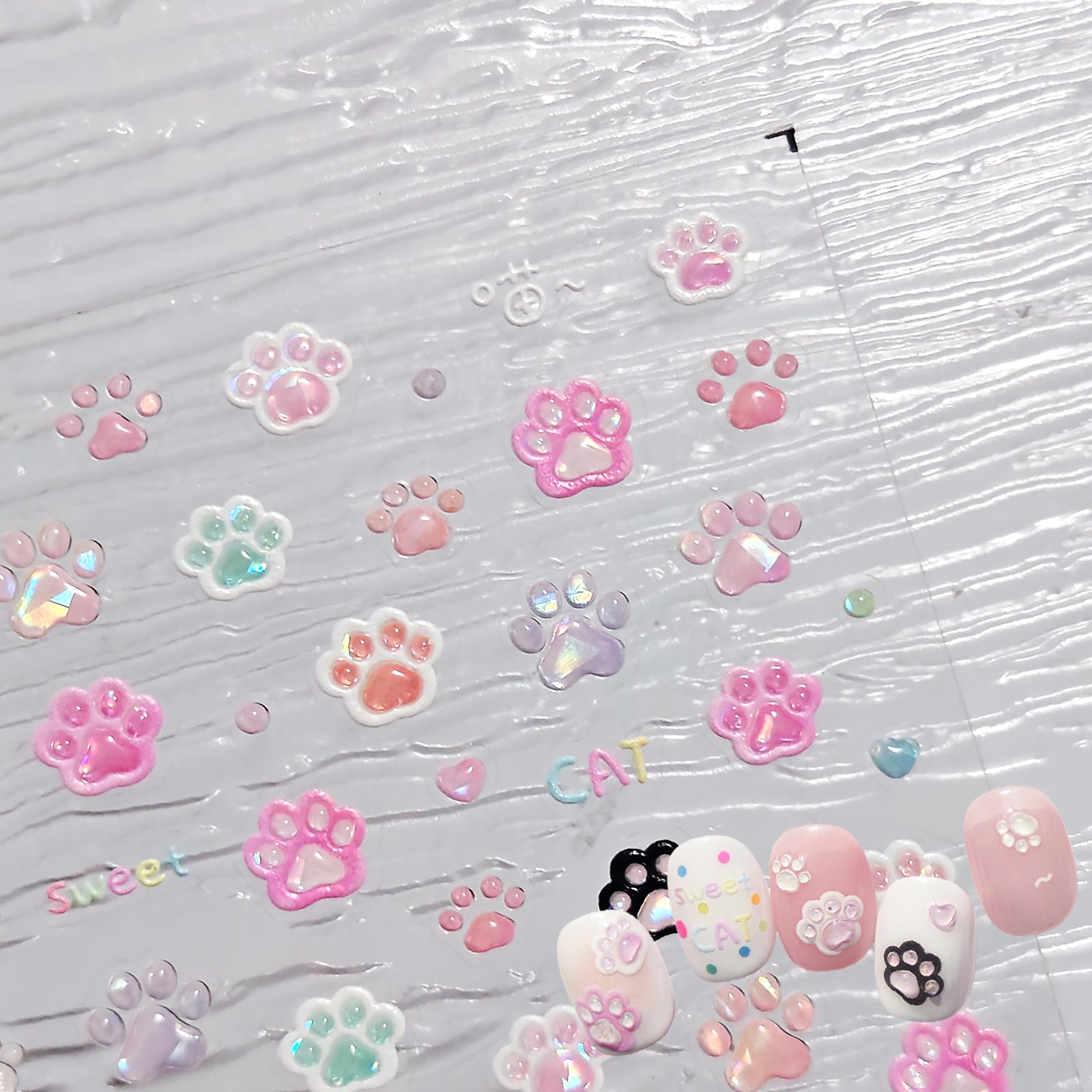 Jelly Nail Sticker - Pastel Cat Paw