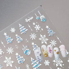 Chrome Nail Sticker - Holo Snowflake Ball