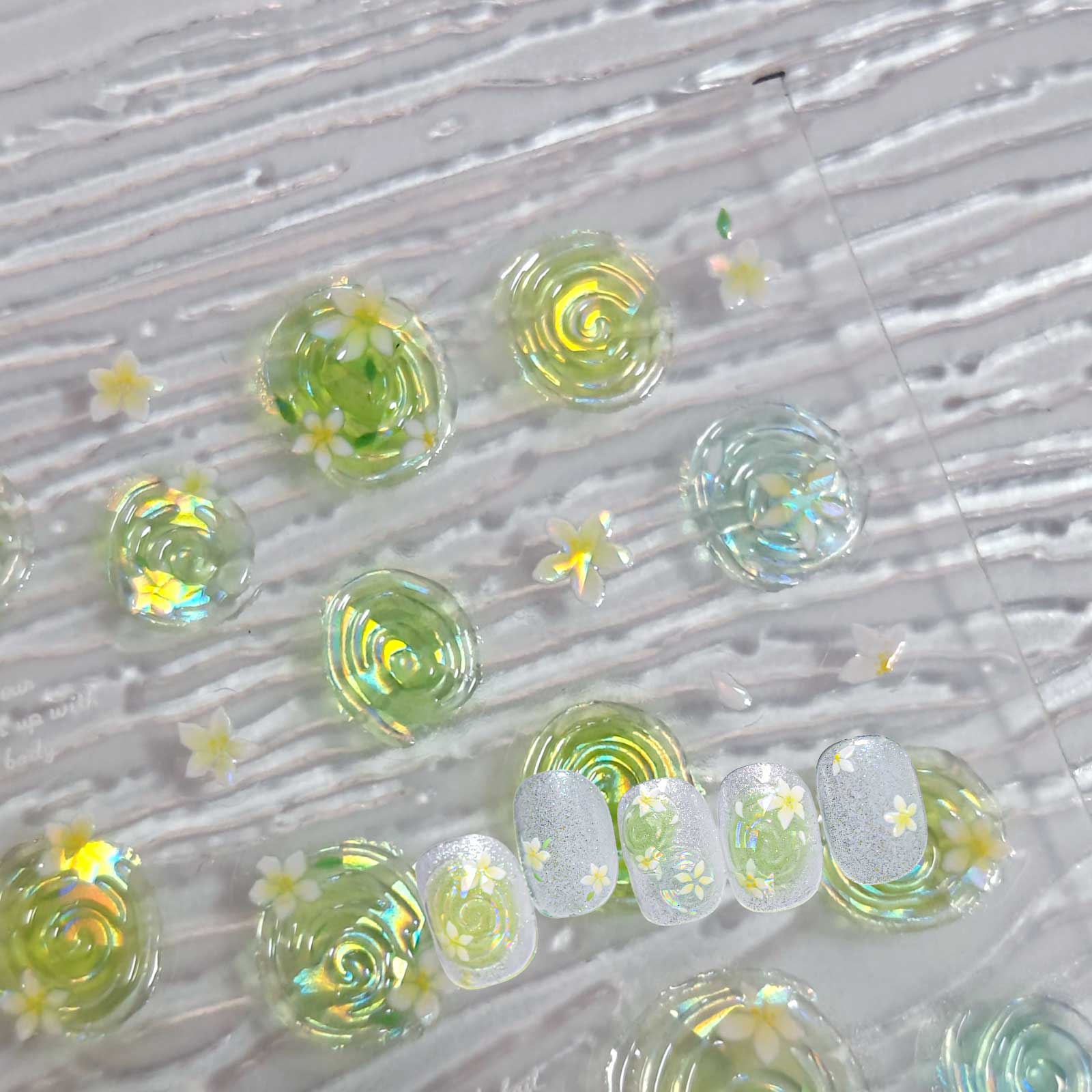 Jelly Nail Sticker - Flowers in Water