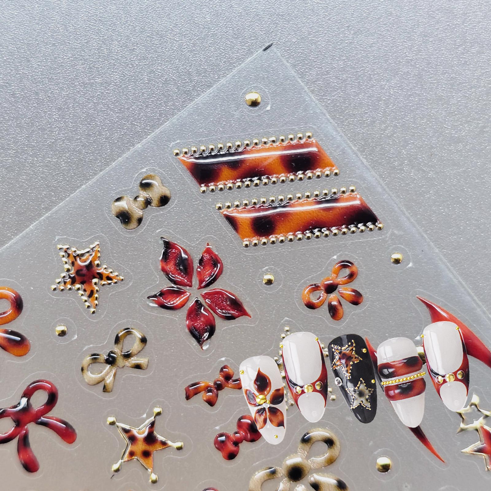 Jelly Nail Sticker - Tortoiseshell Bows