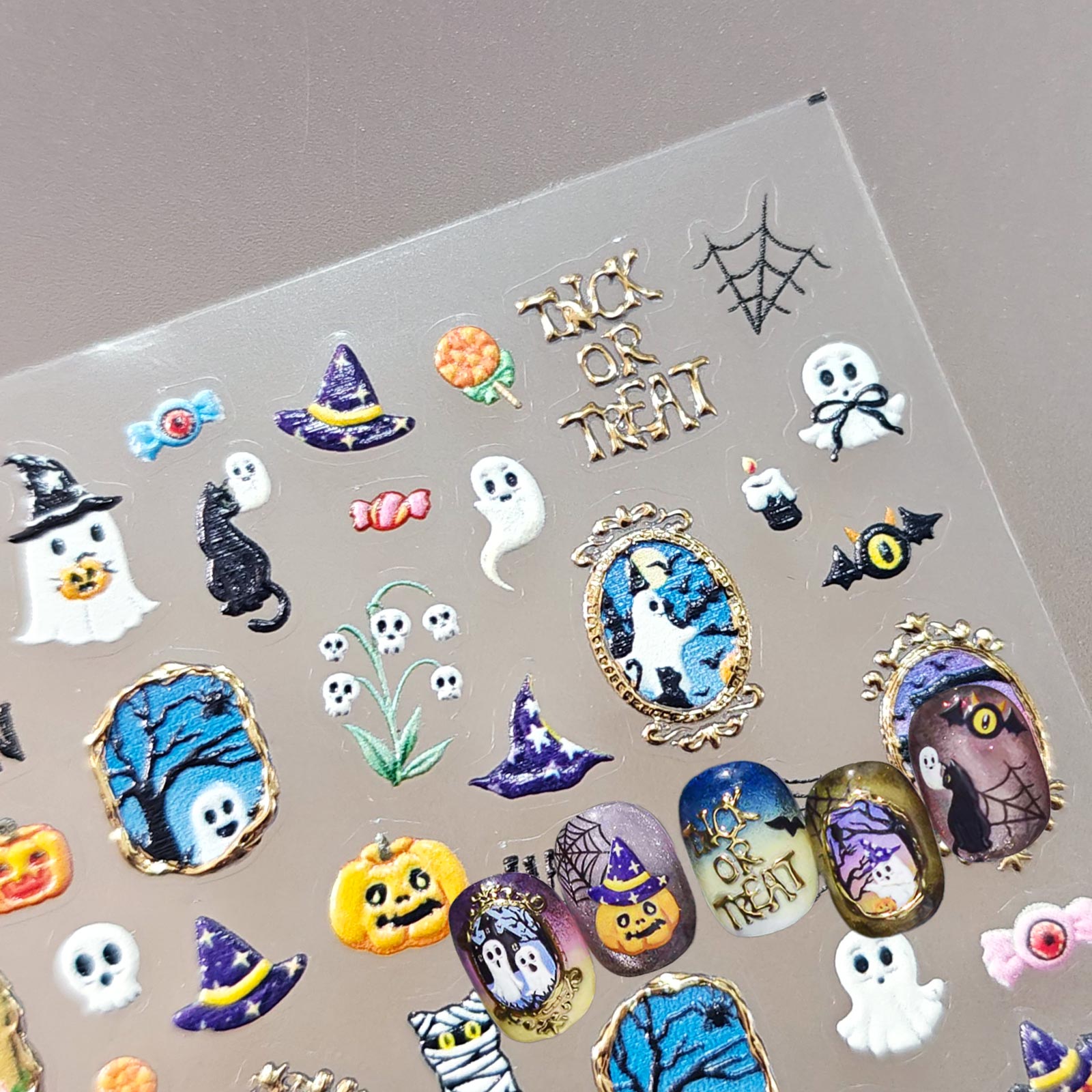 Chrome Nail Sticker - Cute Ghosts