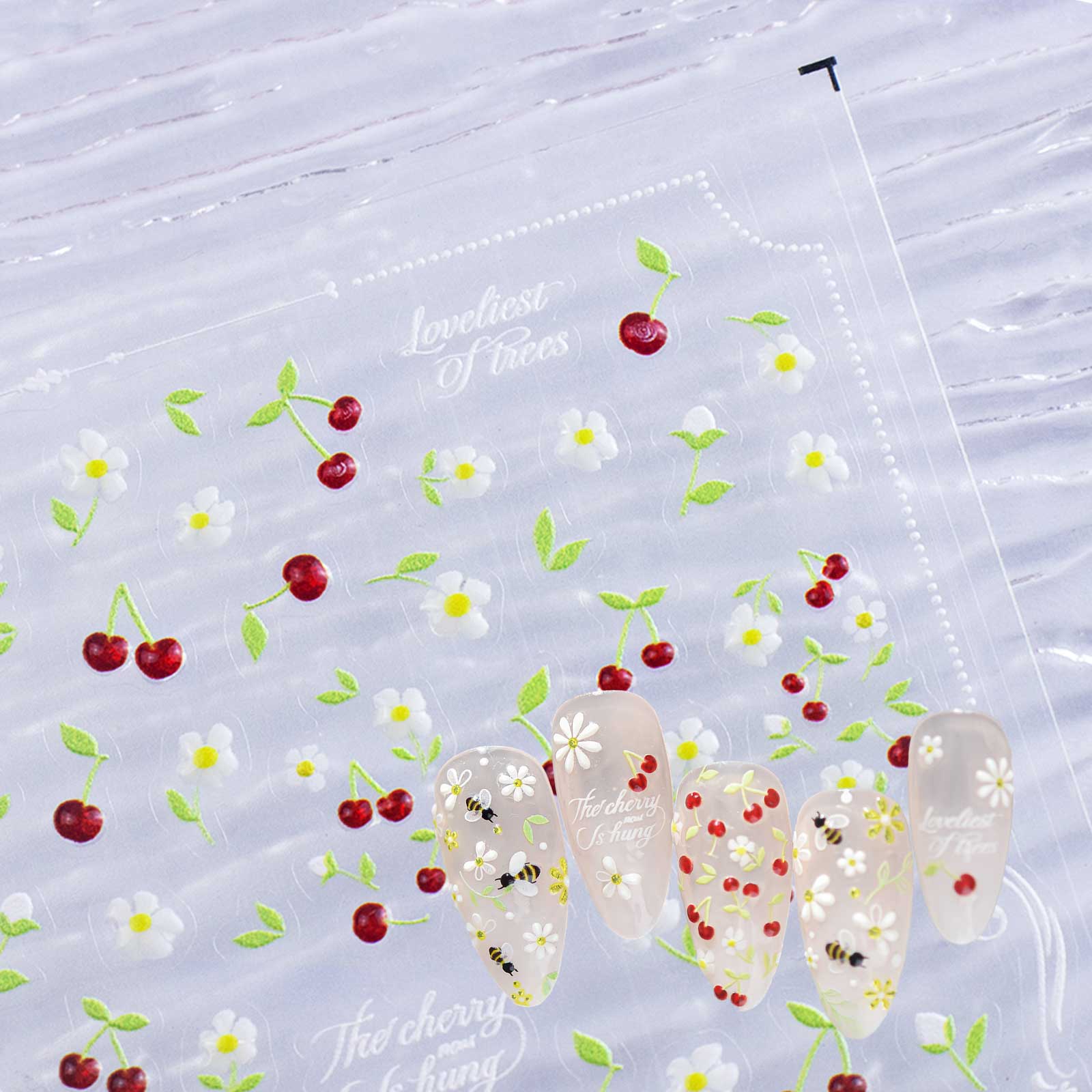 Jelly Nail Sticker - Tiny Cherry