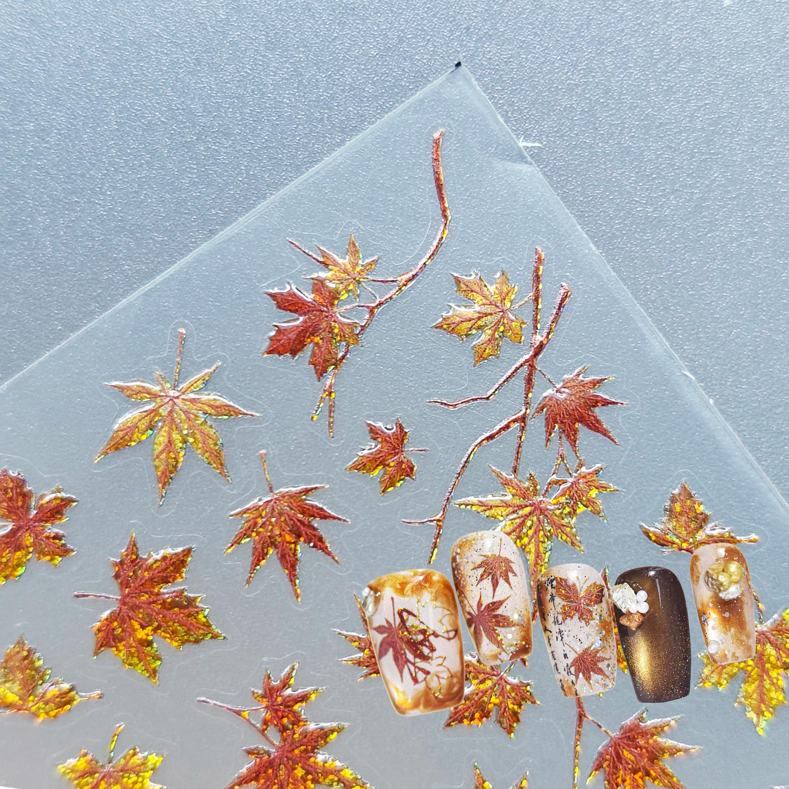 Chrome Nail Sticker - Maple Leaf
