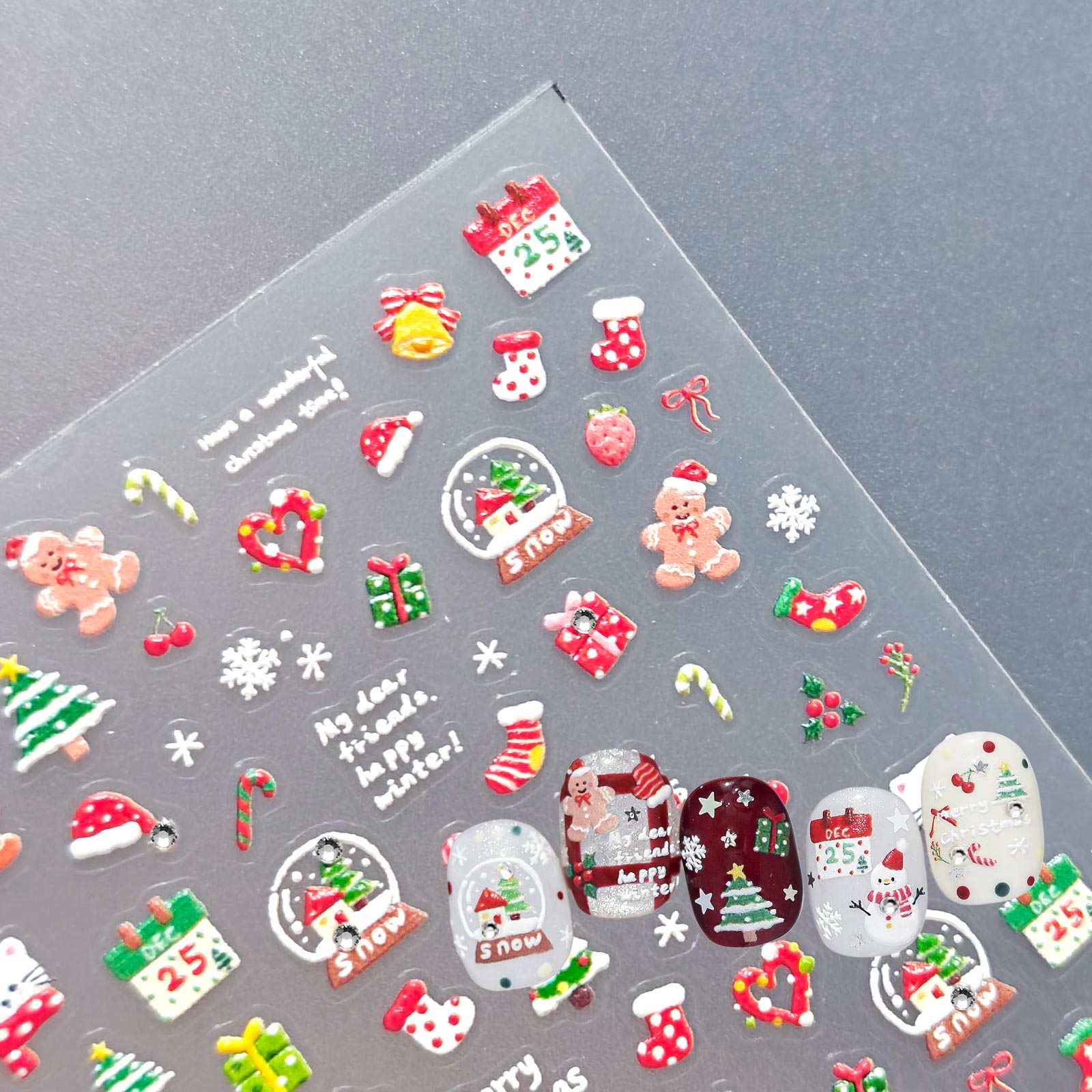 Rhinestone Nail Sticker - Cute Mini Christmas