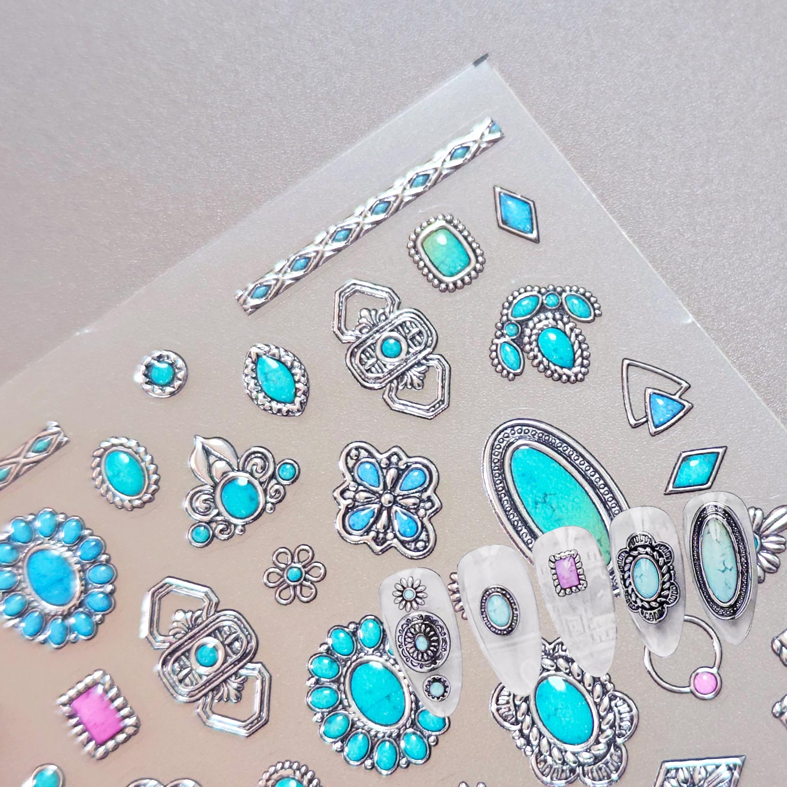 Jelly Nail Sticker - Turquoise Jewelry