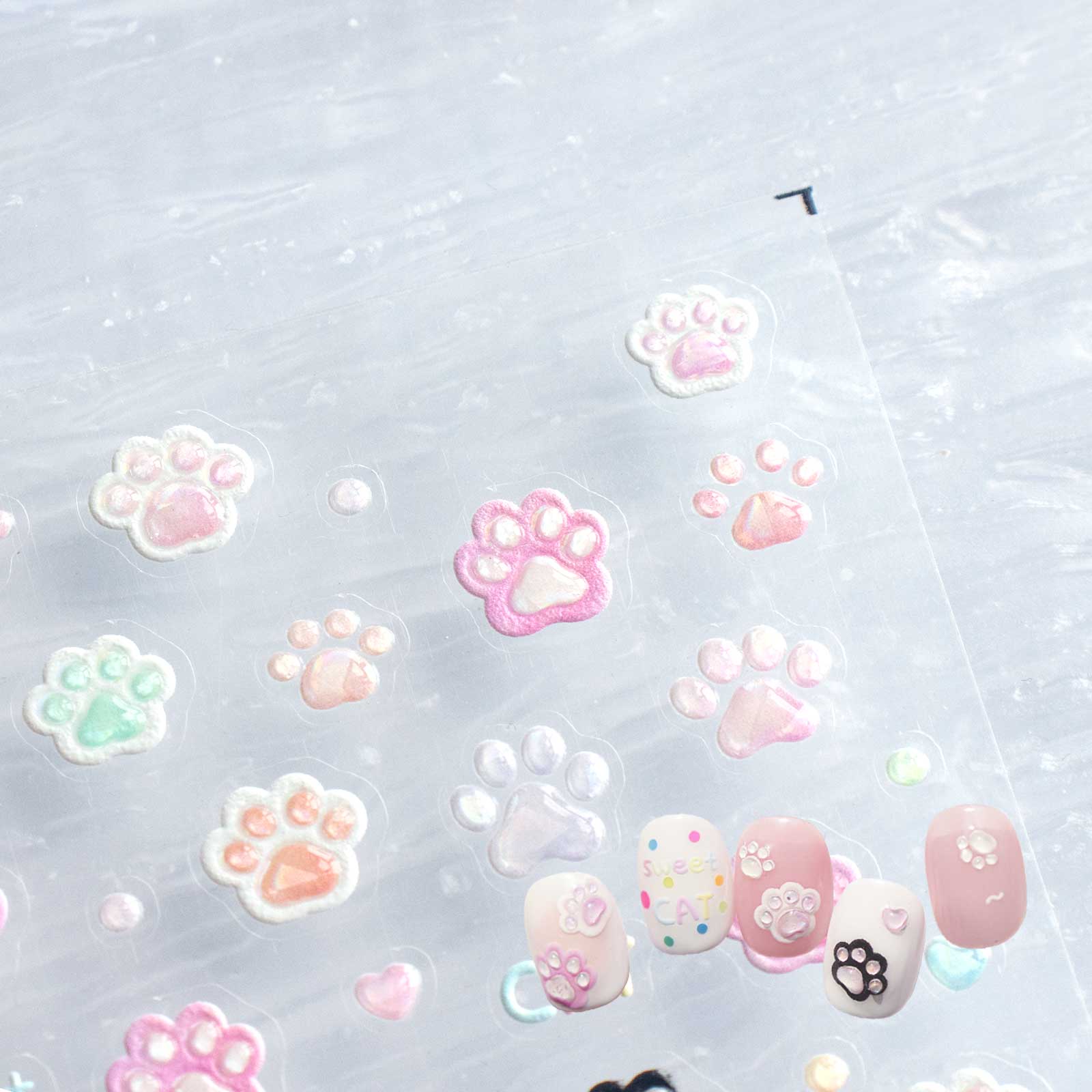 Jelly Nail Sticker - Pastel Cat Paw