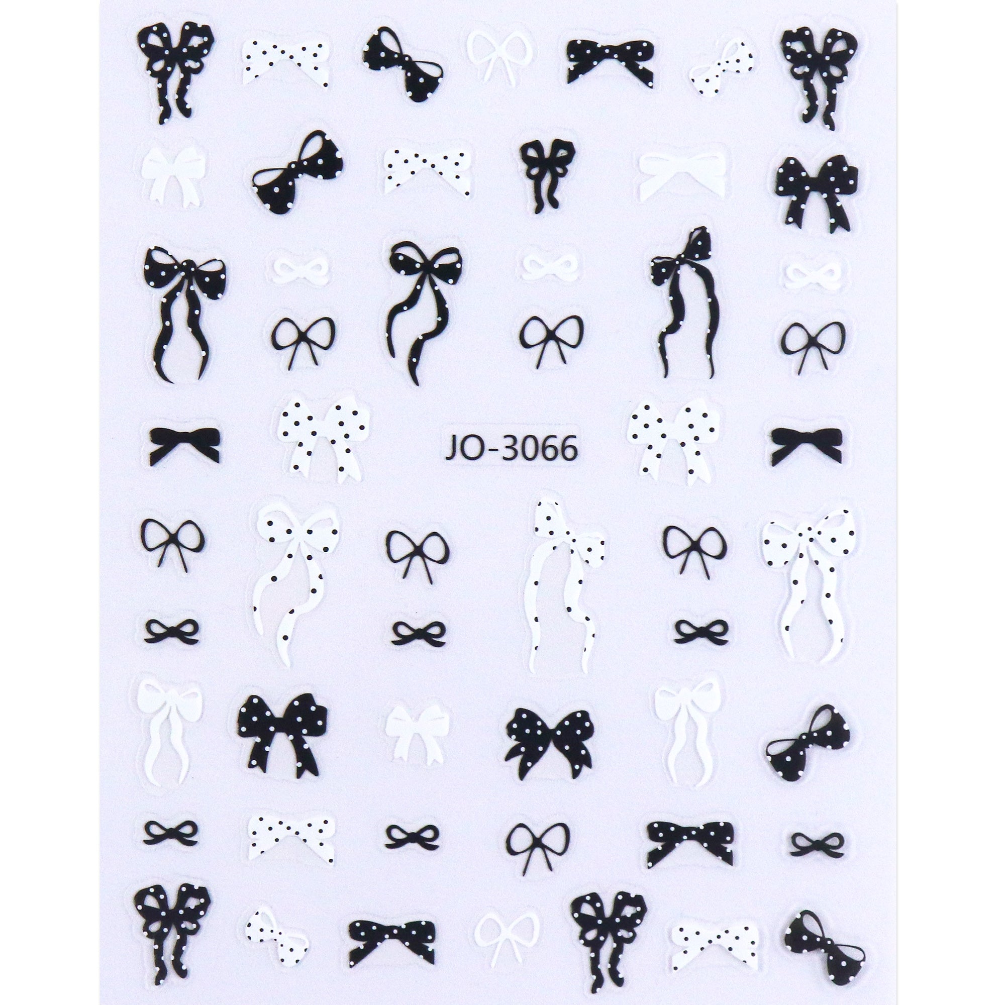 Nail Sticker - Black & White Bowknot