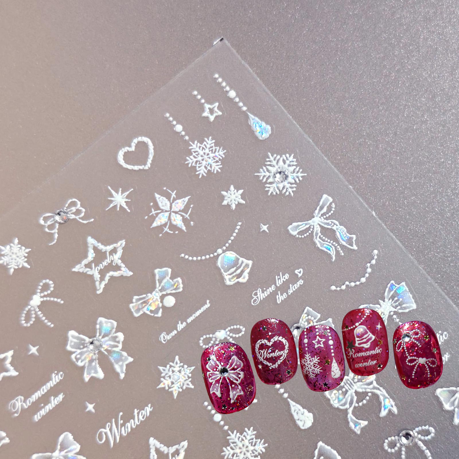 Rhinestone Nail Sticker - Aurora Ice Snowflake