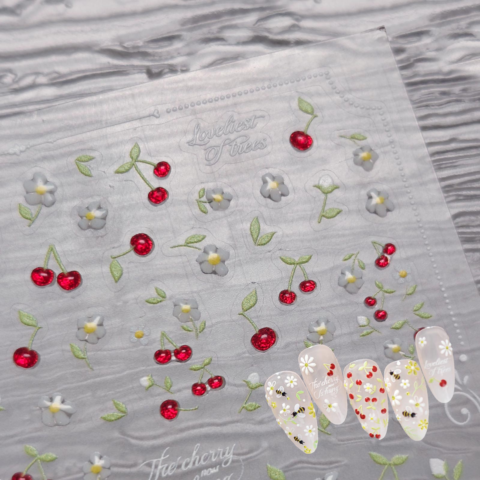 Jelly Nail Sticker - Tiny Cherry