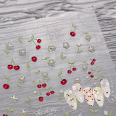 Jelly Nail Sticker - Tiny Cherry