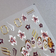 Rhinestone Nail Sticker - Tortoiseshell Flower