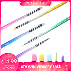 【🎉6th Anniversary Sale】 50% OFF - Rainbow Nail Art Brush Set