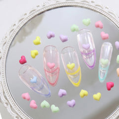 Heart Nail Charms with 12 Grids Storage Box