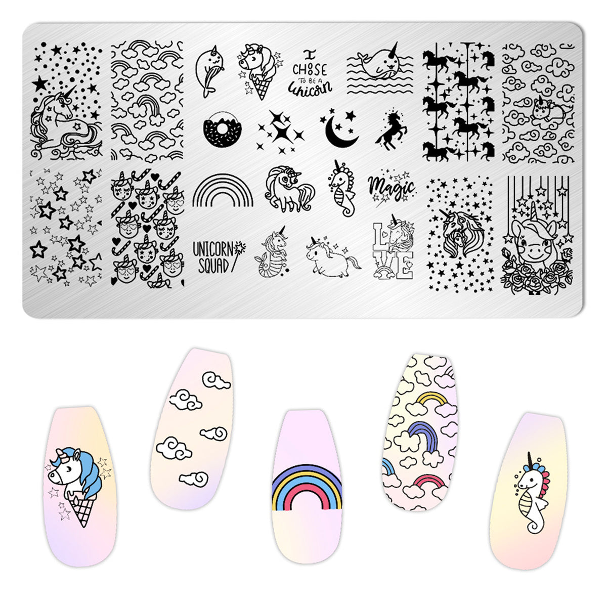 Nail Stamping Plates - Unicorn