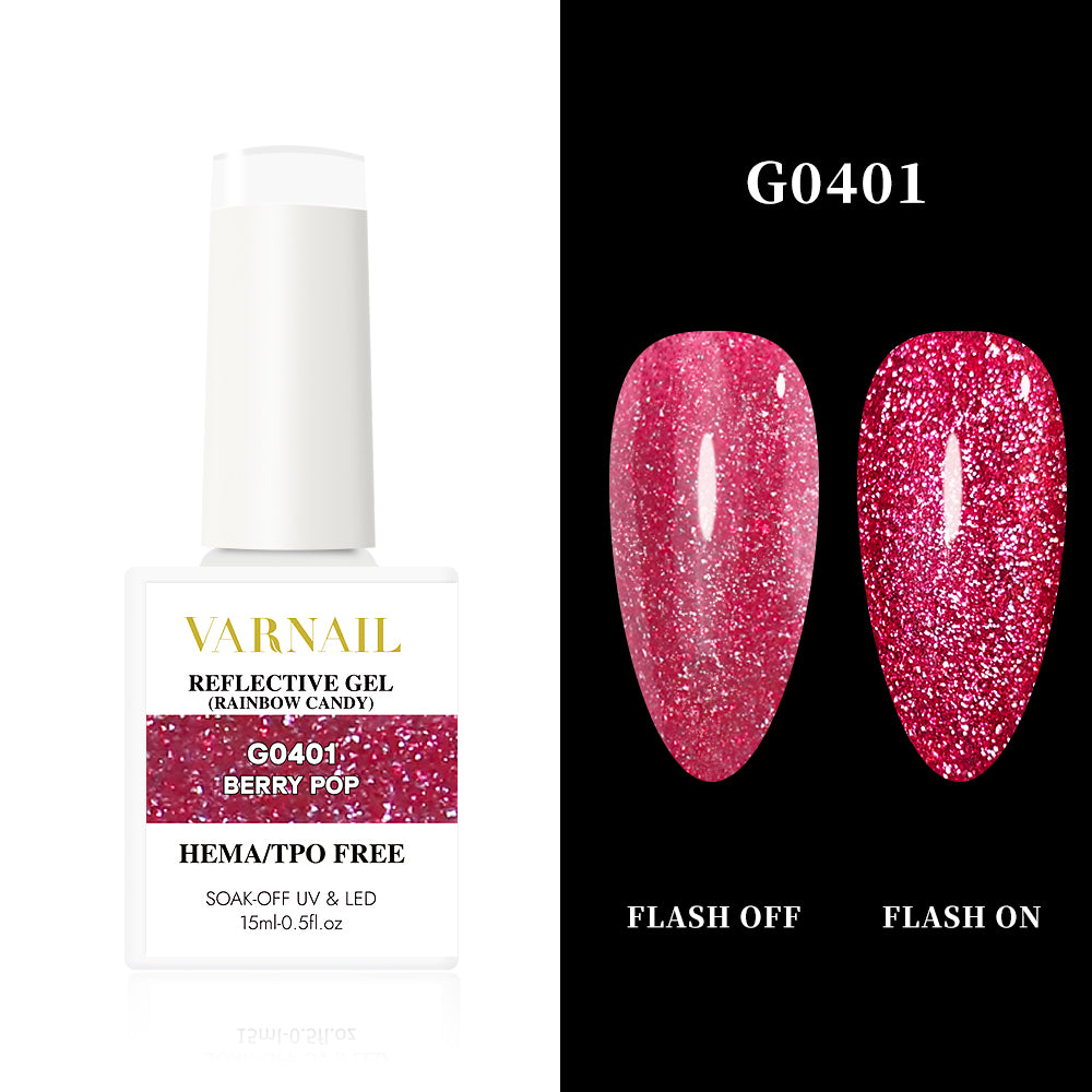 Hema-Free Rainbow Candy Reflective Gel - G0401 Berry Pop