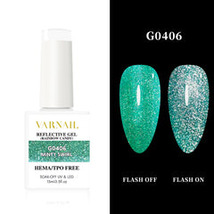 Hema-Free Rainbow Candy Reflective Gel - G0406 Minty Swirl