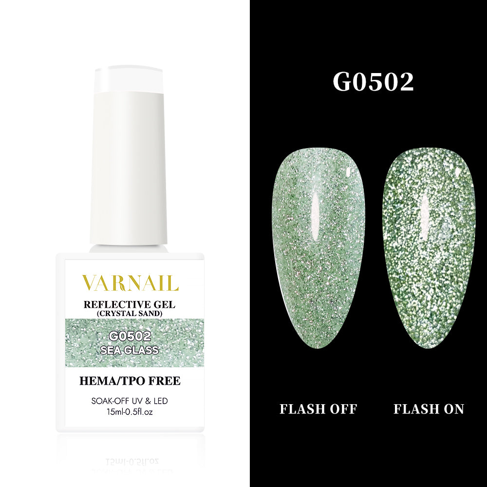 Hema-Free Crystal Sand Reflective Gel - G0502 Sea Glass