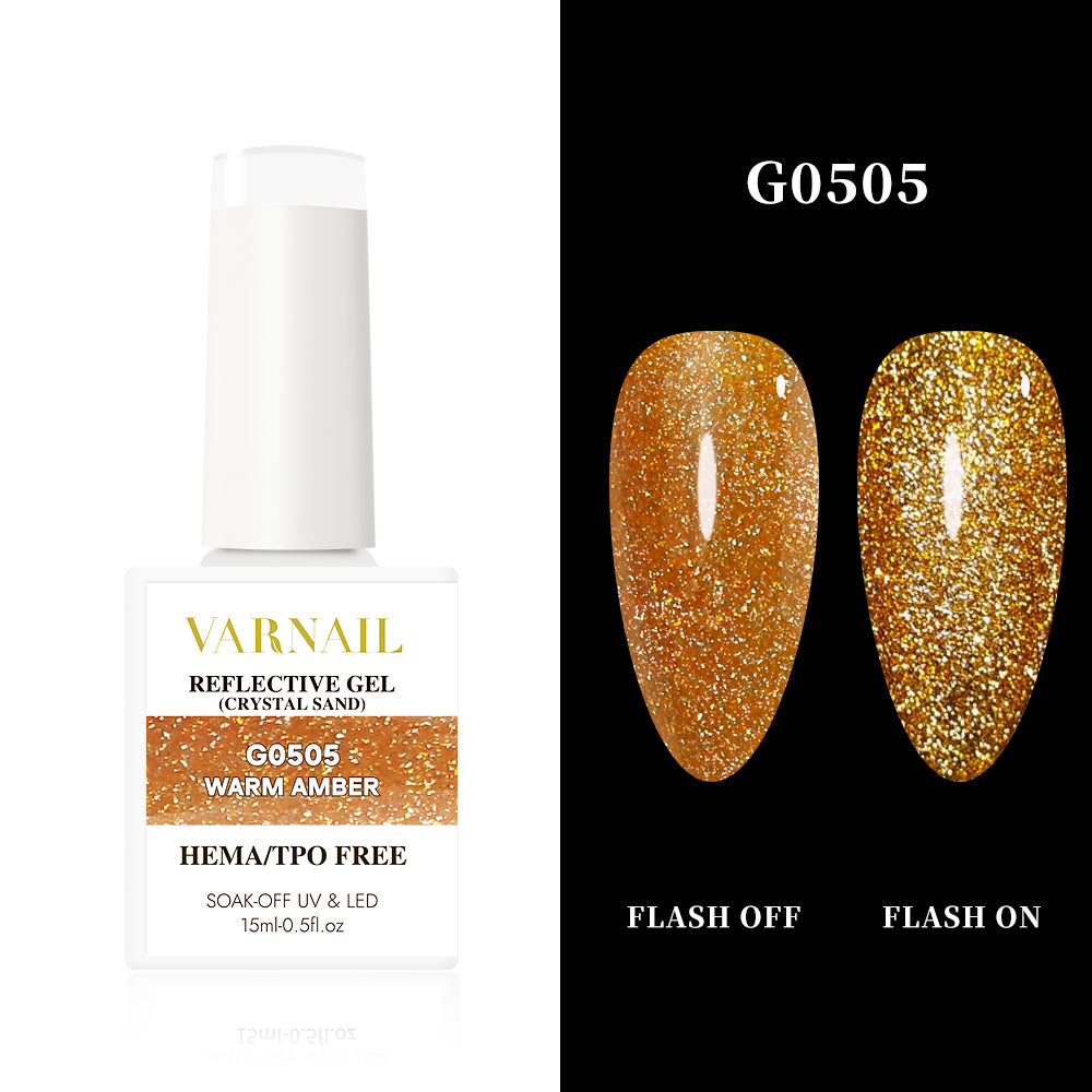 Hema-Free Crystal Sand Reflective Gel - G0505 Warm Amber
