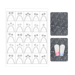 Hollow Nail Stencil Sticker - Faith & Celestial & Cross Heart French
