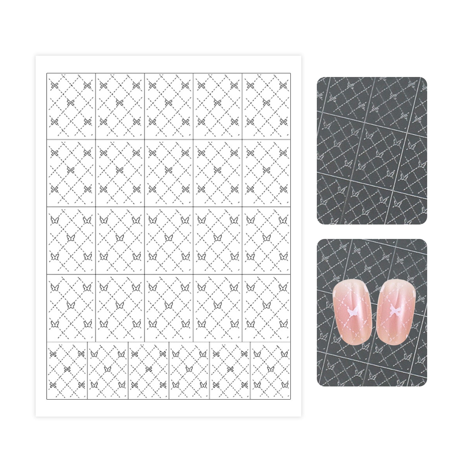 Hollow Nail Stencil Sticker - Classic Plaid & Argyle