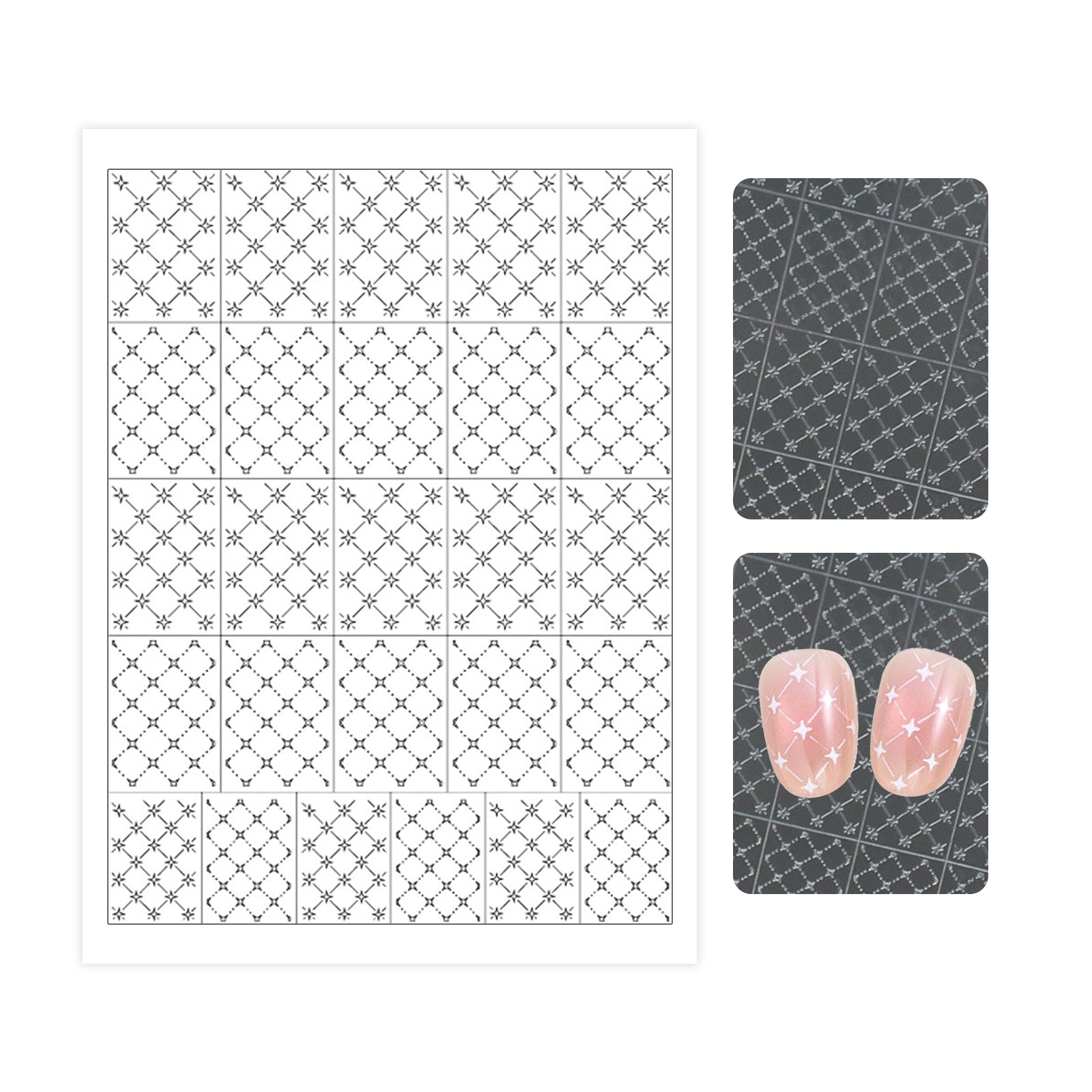 Hollow Nail Stencil Sticker - Classic Plaid & Argyle