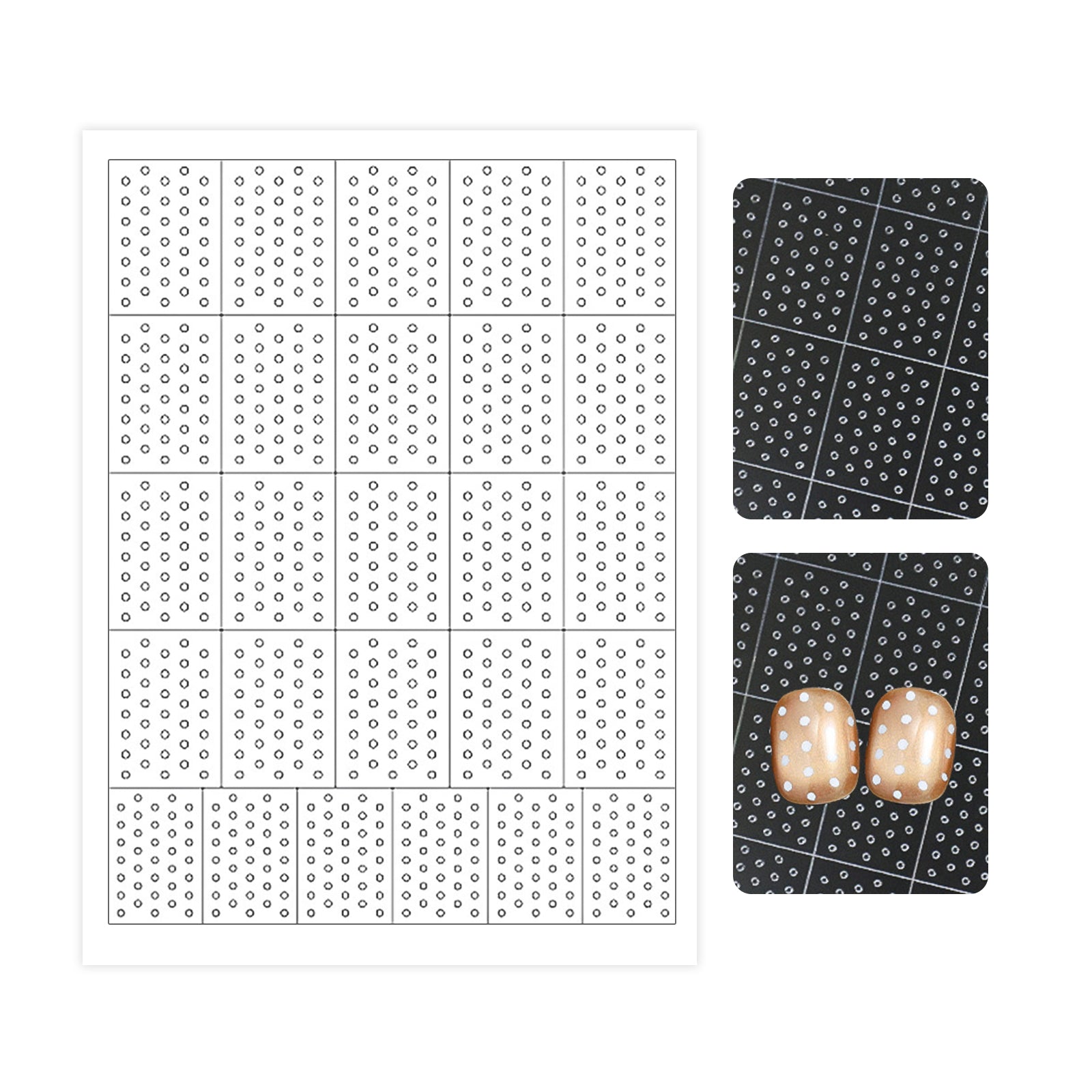 Hollow Nail Stencil Sticker - Polka Dots & Stars