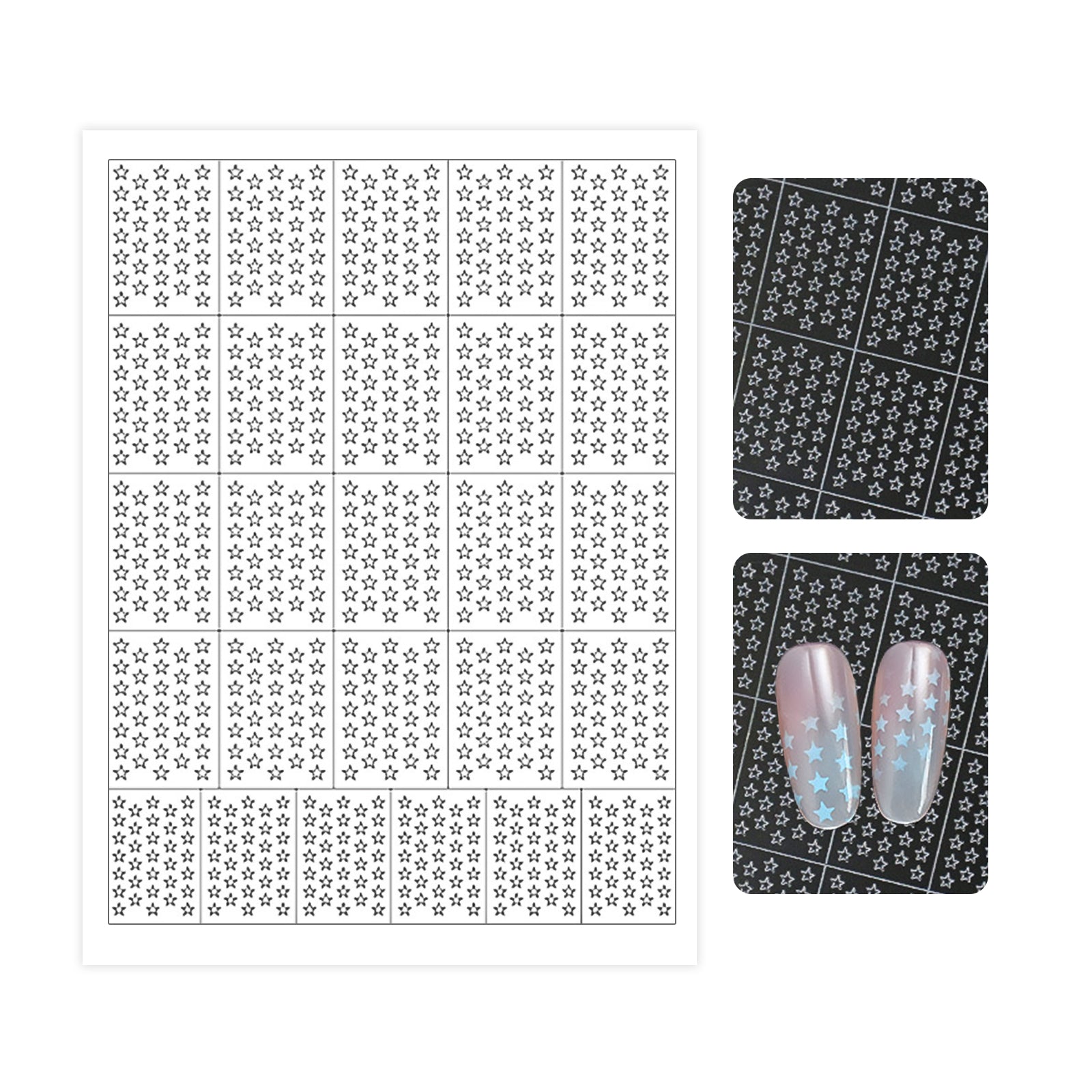 Hollow Nail Stencil Sticker - Polka Dots & Stars