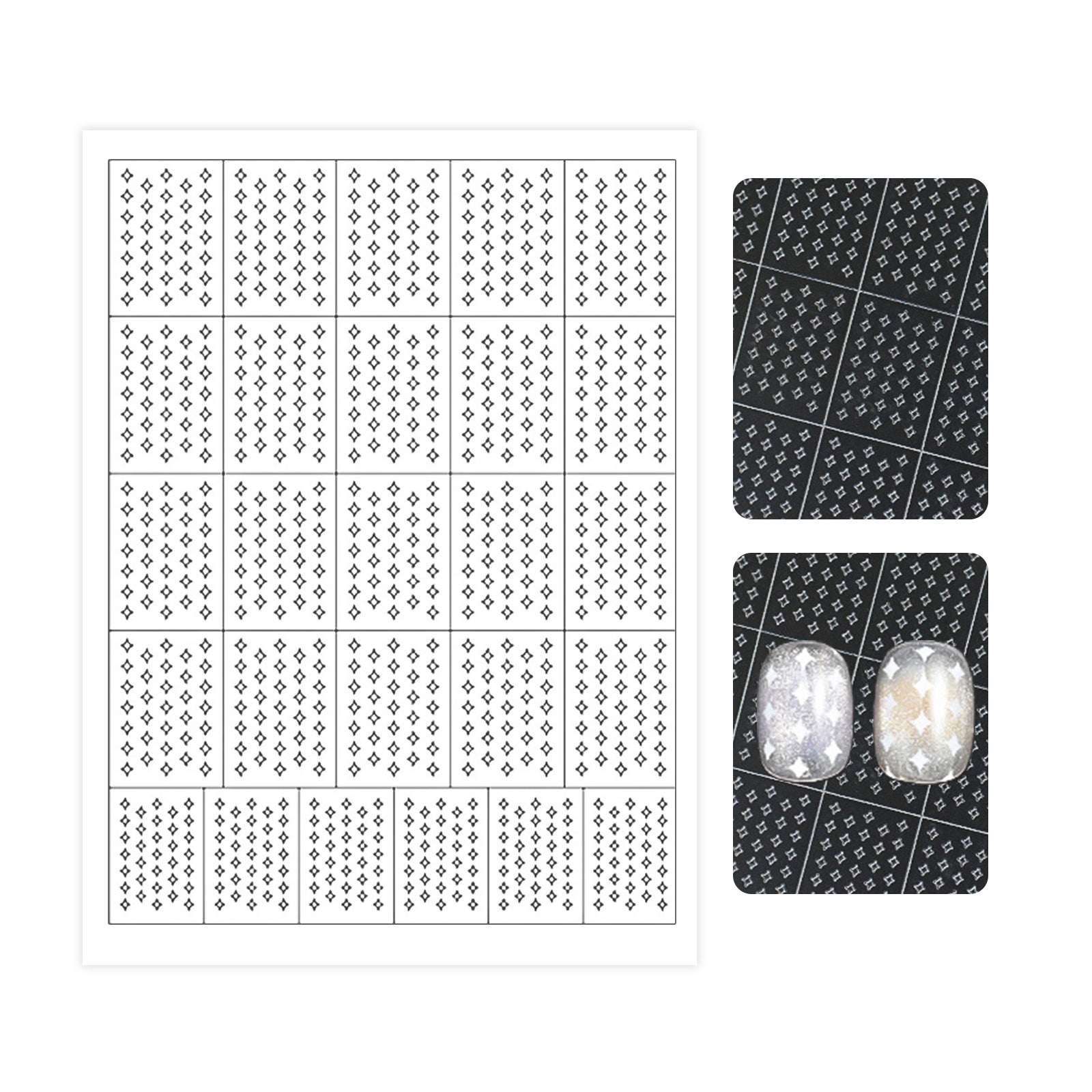 Hollow Nail Stencil Sticker - Polka Dots & Stars