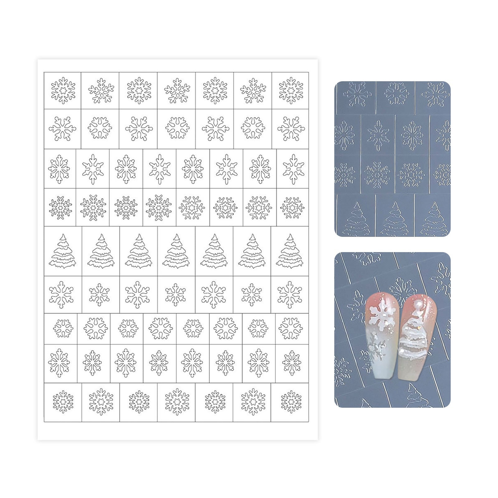 Hollow Christmas Holidays Nail Stencil Sticker