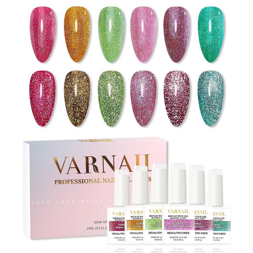 Hema-Free Rainbow Candy Reflective Gel Set G04 ( 🍭✨ 50% OFF⚡️  Limited Time)