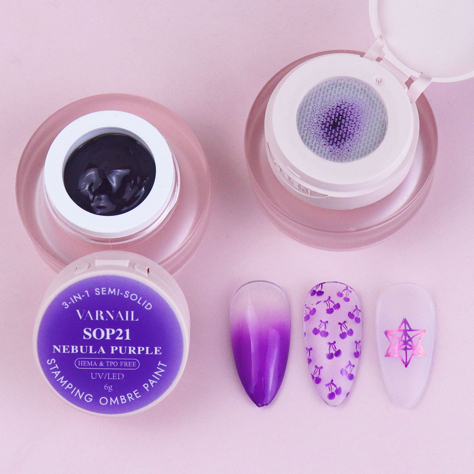 3-in-1 Stamping Ombre Paint Gel (Hema-Free) - SOP21 Nebula Purple