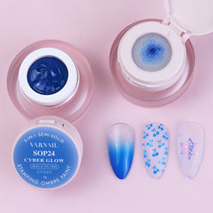 3-in-1 Stamping Ombre Paint Gel (Hema-Free) - SOP24 Cyber Glow