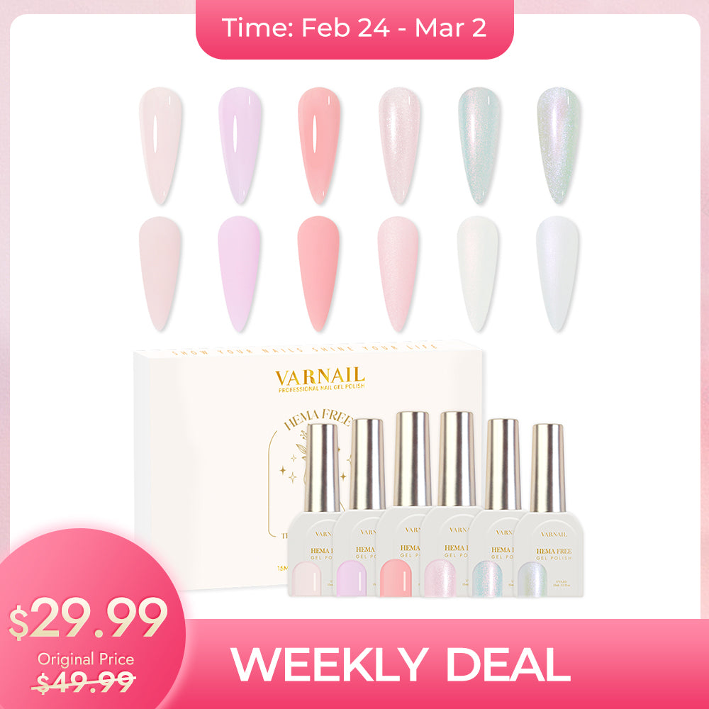 Weekly Deal : 40% OFF⚡️ Hema-Free Gel Polish Set - S19 Pink Wonderland