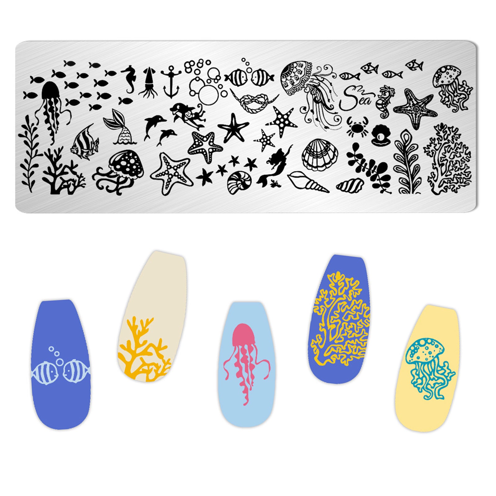 Buy Swirl French Line Nail Stamping Plates French Tip Nail Stamp Plate  Geometric Wave Stripes Snake Flower Nail Art Stamp Stencils Printing  Template 2pcs Large Stainless Steel Nail Art Tools 14.5×9.5cm Online