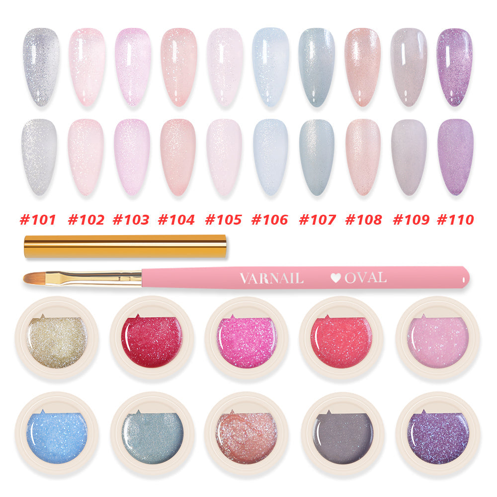 [US ONLY] Solid Gel Polish 10 Colors Set - Crushed Ice