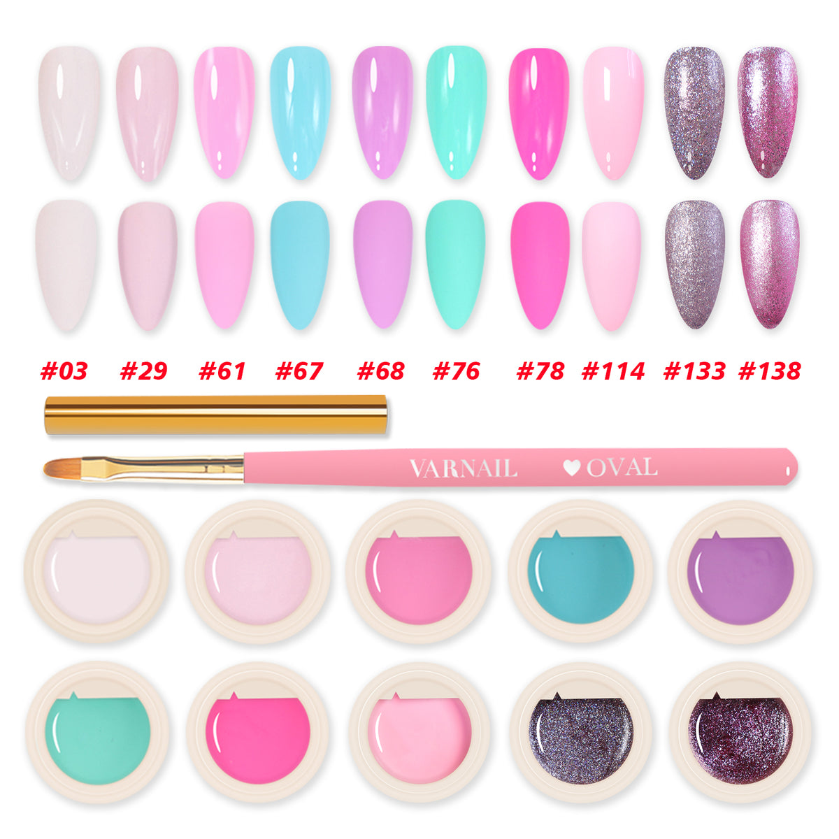 Solid Gel Polish 10 Colors Set - Barbie World