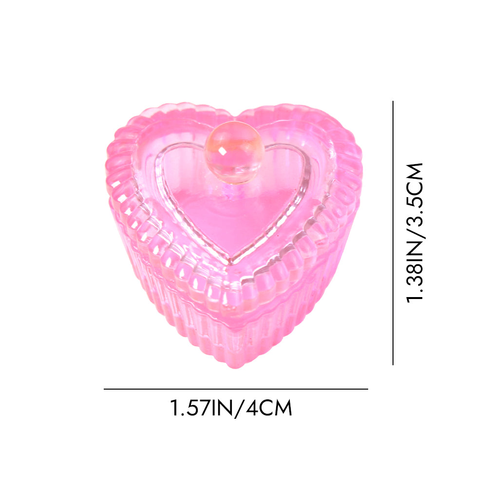 Glass Heart Dappen Dish with Lid