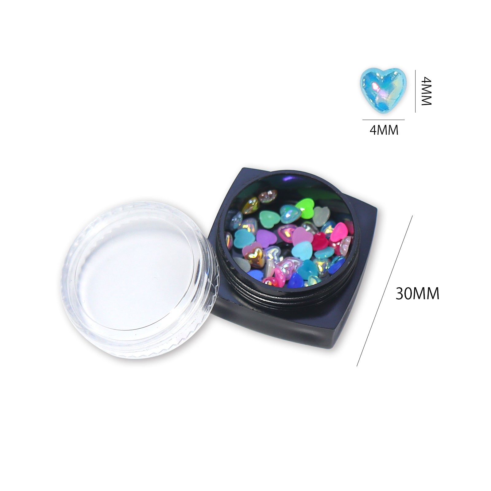 Aurora Heart Nail Charms