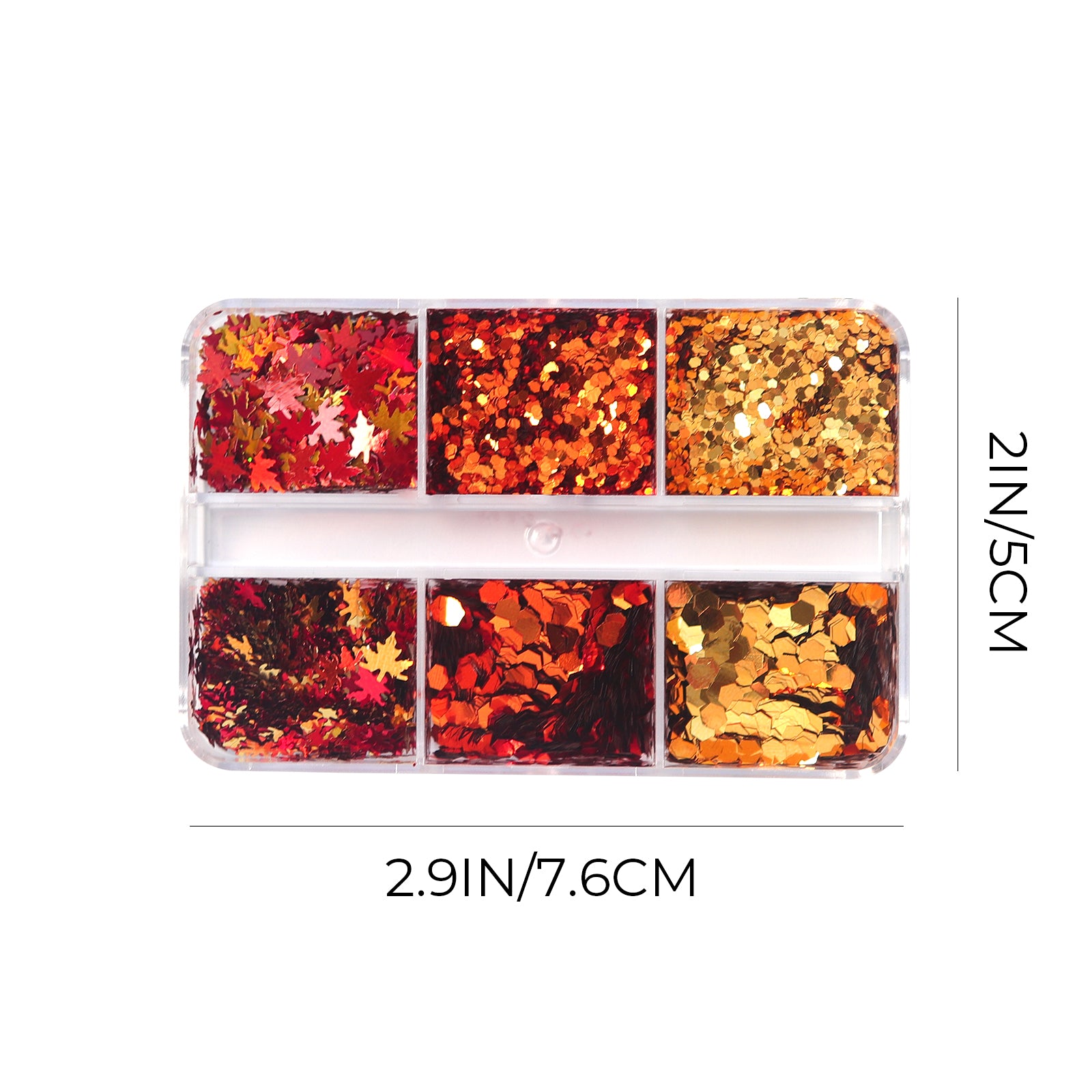6 Grids Nail Glitters - Fall